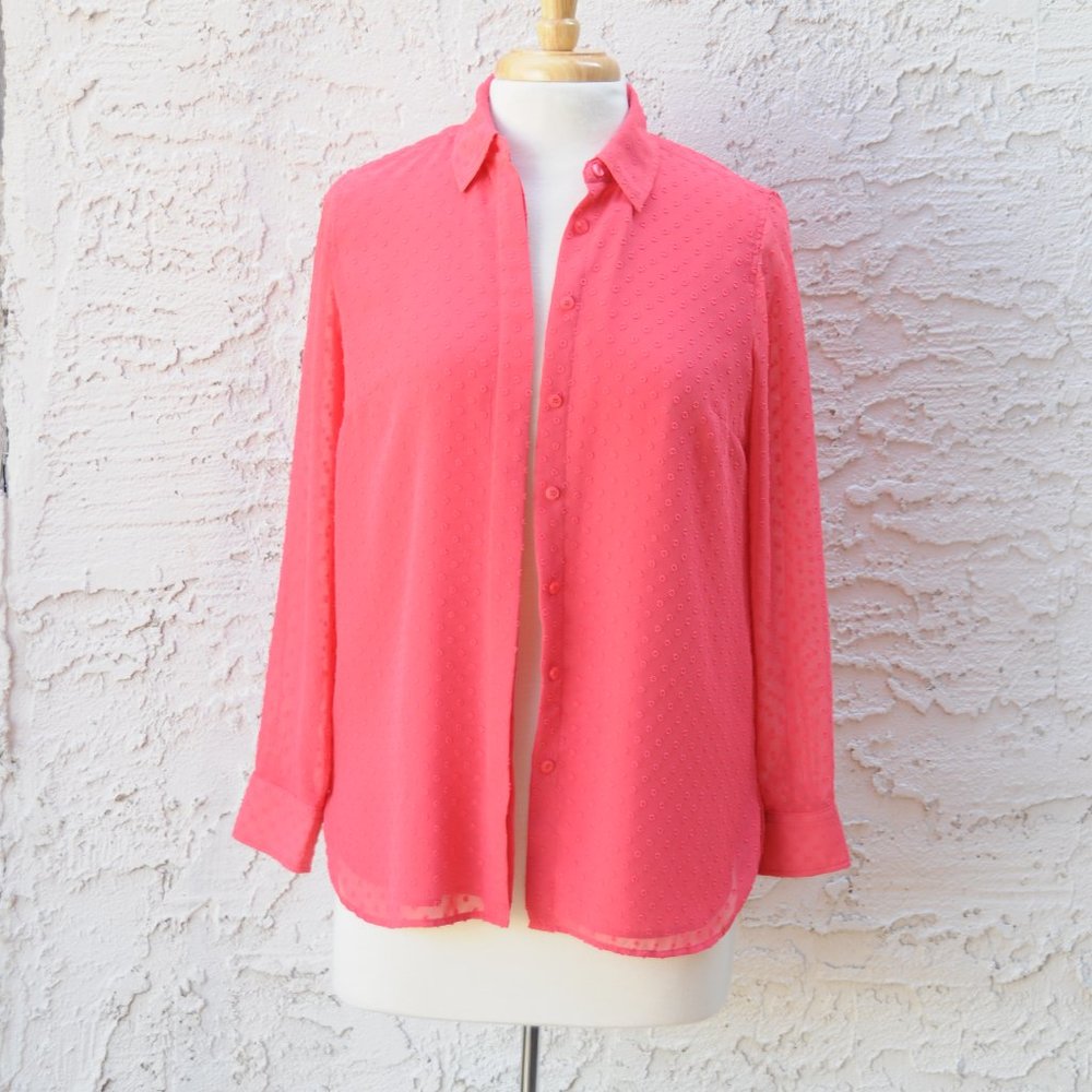 Talbot's Long Sleeved Coral Blouse